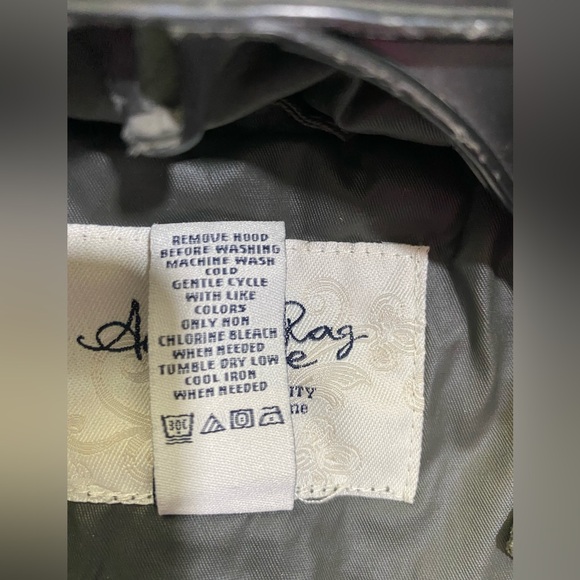 American Rag Olive Green Winter Utility Jacket with Faux Fur Trim Size small - Picture 5 of 9